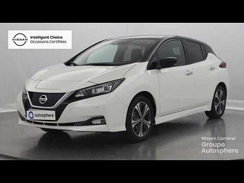 Nissan Leaf 150ch 40kWh Tekna 21.5 + Roue de secours Blanc Lunaire+toit+rétros Noir