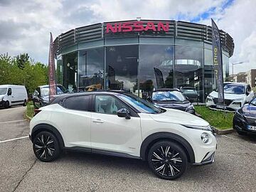 Nissan Juke 1.6 Hybrid 143ch N-Design 2023 Blanc Lunaire+Toit Noir Métallisé