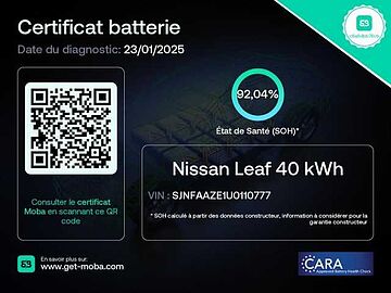Nissan Leaf 150ch 40kWh Acenta Blanc Lunaire